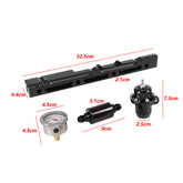 Fuel Pressure Regulator Gauge Rail Line Kit For B-Series B16 B18 B20 Si LS GSR